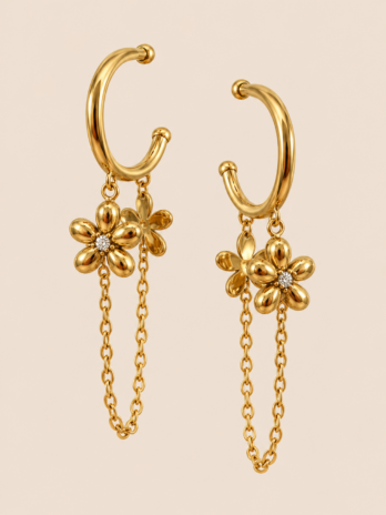 BOUCLE D’OREILLE FLORALE