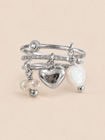 Bague breloque coeur