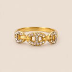 Bague Maille marine en strass