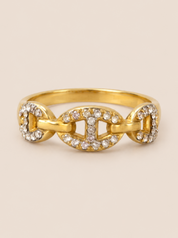 Bague Maille marine en strass