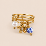 Bague breloque porcelaine