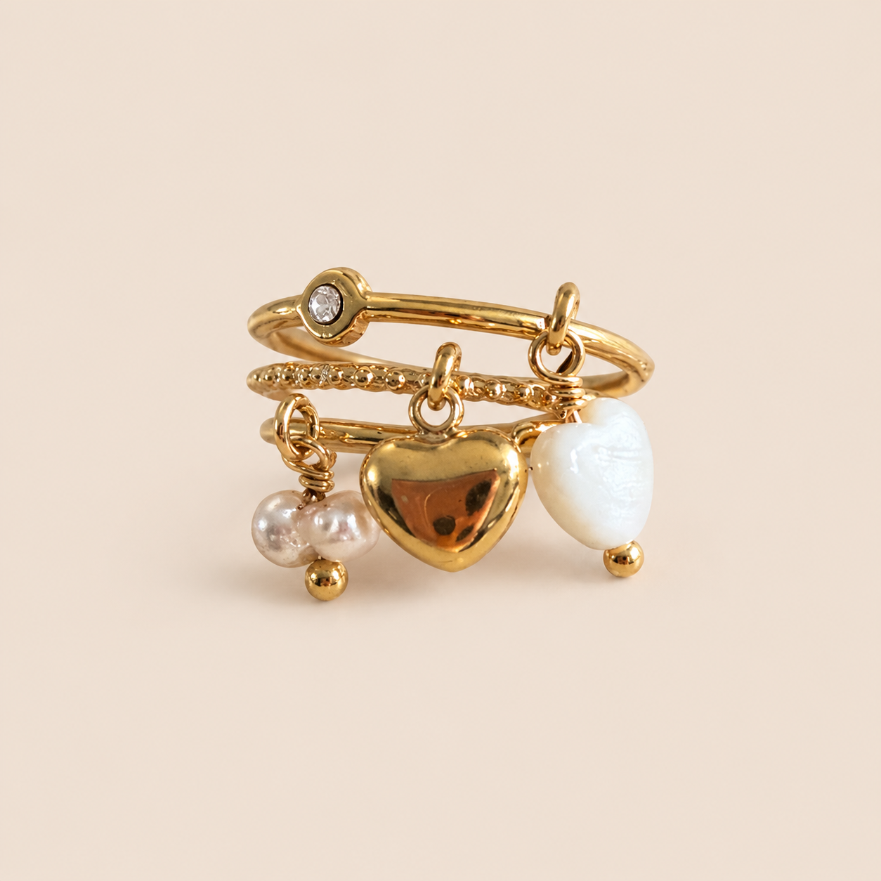 Bague breloque coeur