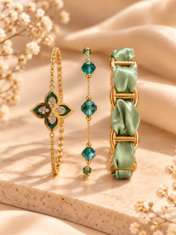 💚 Composition Vert Émeraude – 3 bracelets, 10 € d’économie ✨